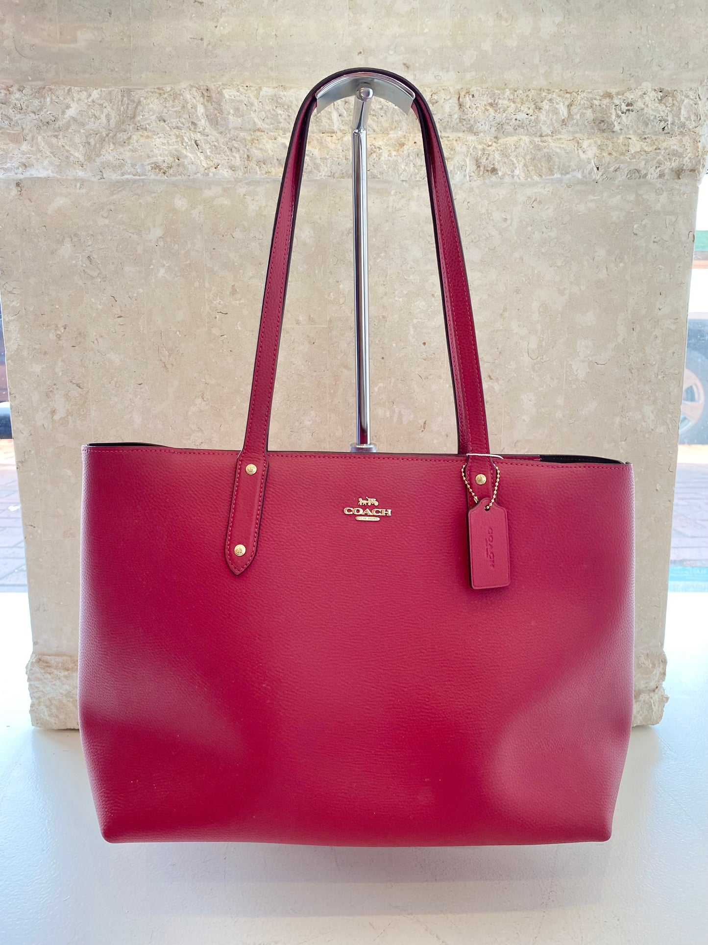 Coach Bright Cherry Central Tote With Zip