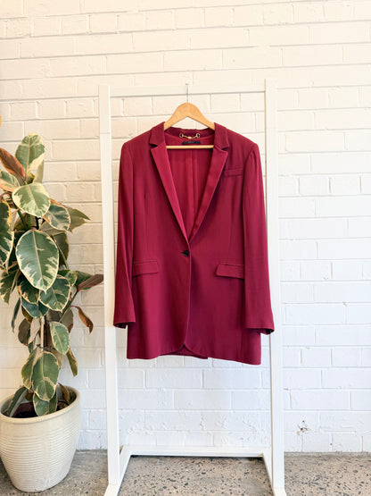 Gucci Burgundy Horsebit Detail Blazer - Size 46 (8 - 10)