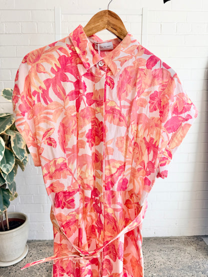Rebecca Vallance Tropicale Midi Dress in Pink - Size 12