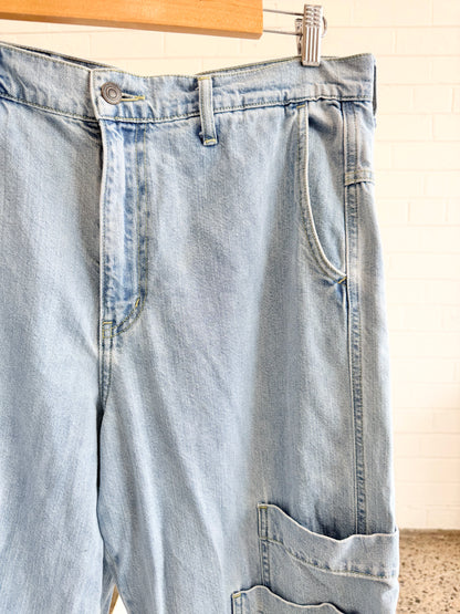 Bassike Denim Cargo Pocket Jeans in Light Blue - Size 31 (14)