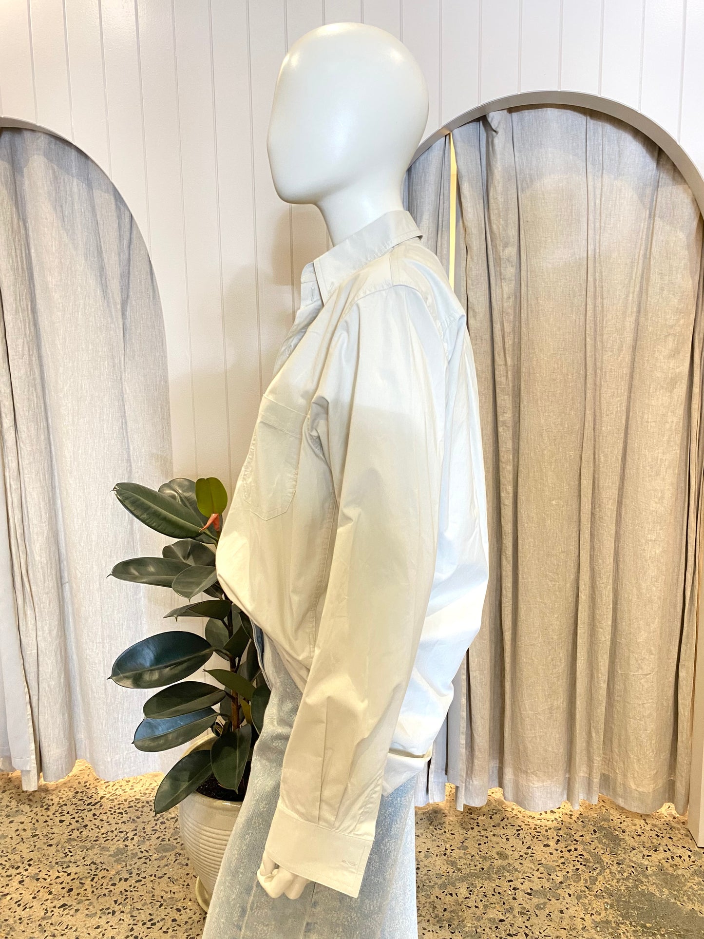 Bassike Off White Shirt - Size S