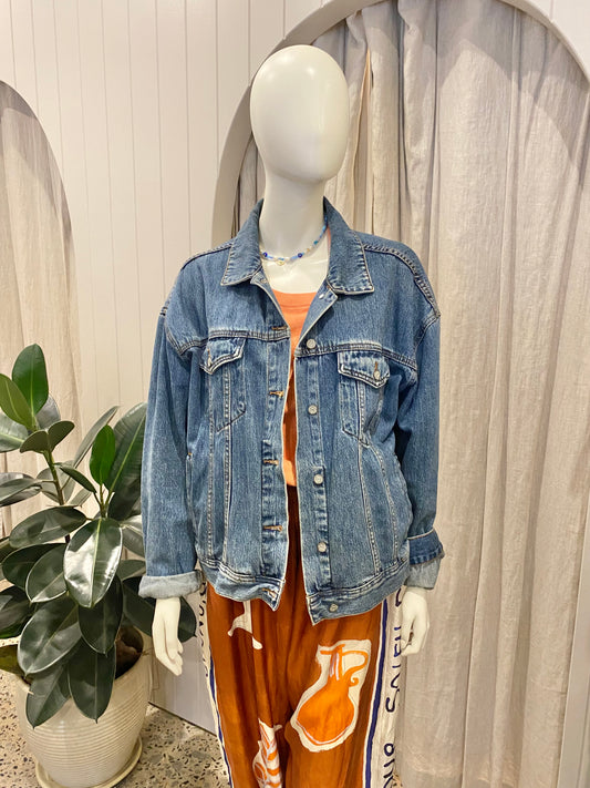 Assembly Label Relaxed Denim Jacket in Mid blue - Size 14