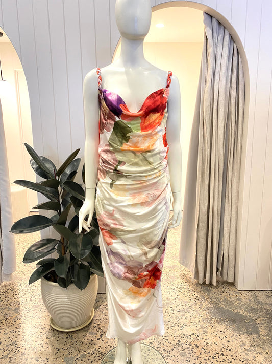 Leo Lin Rachel Cowl Neck Slip Dress - Size 12