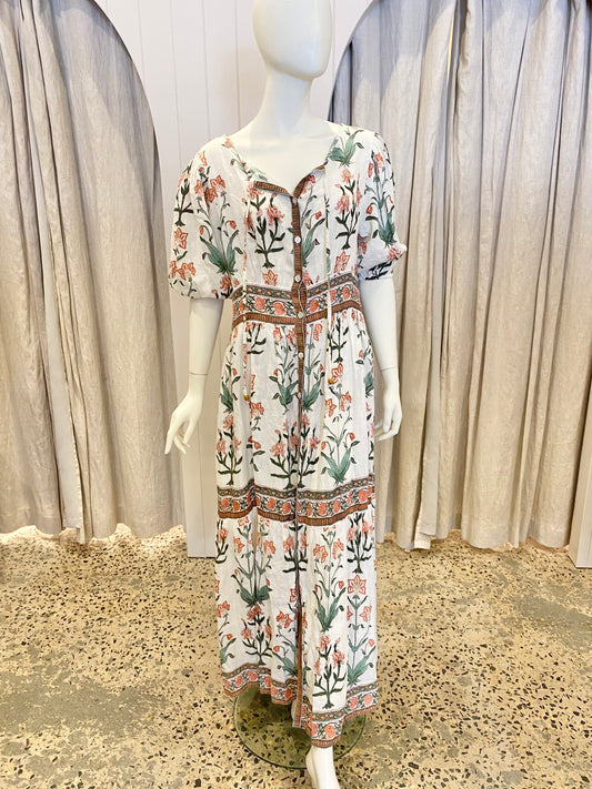 Hannah Artwear Camilla Linen Dress in Floral - Size 3 (14)