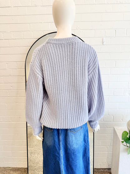 Elka Collective Blue Wool Blend Jumper - Size 10
