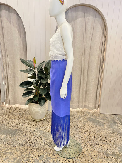 Country Road Cornflower Basket Weave Midi Skirt - Size 8