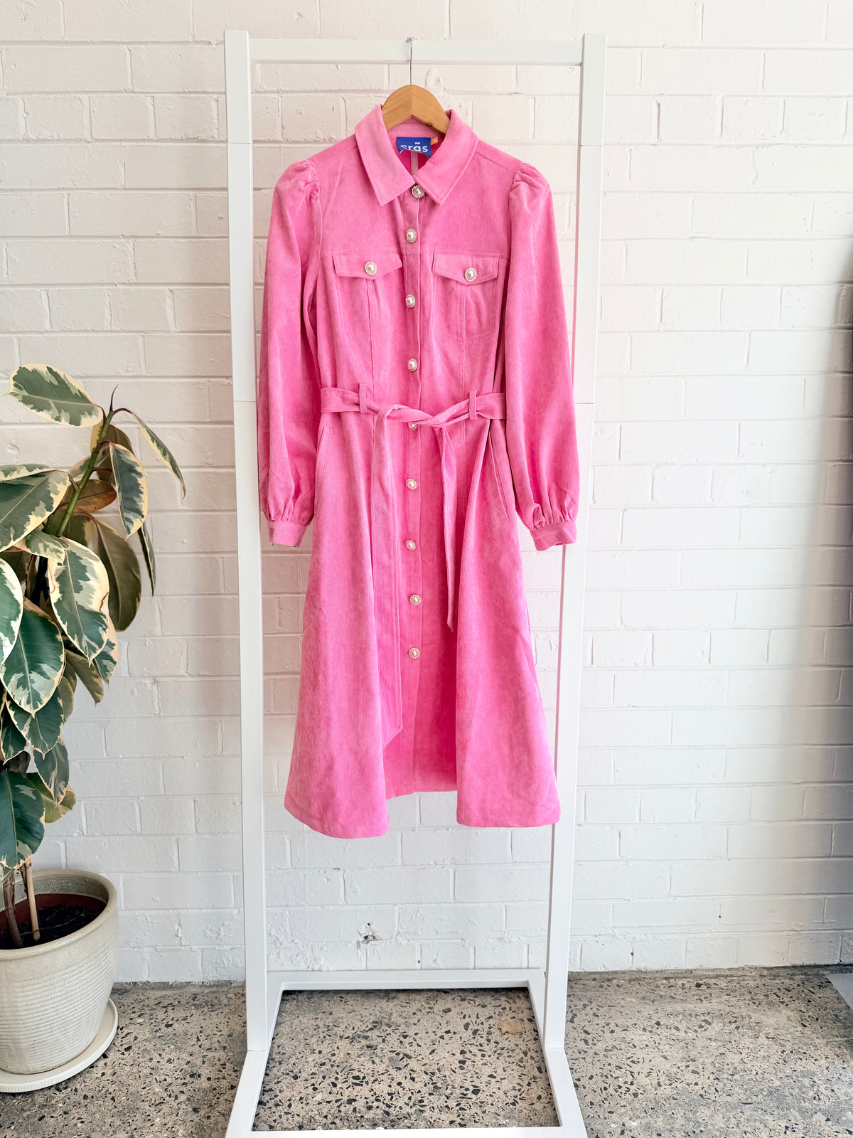 Cras 'Celinecrass' Corduroy Dress in Pink - Size 36 (au 10)