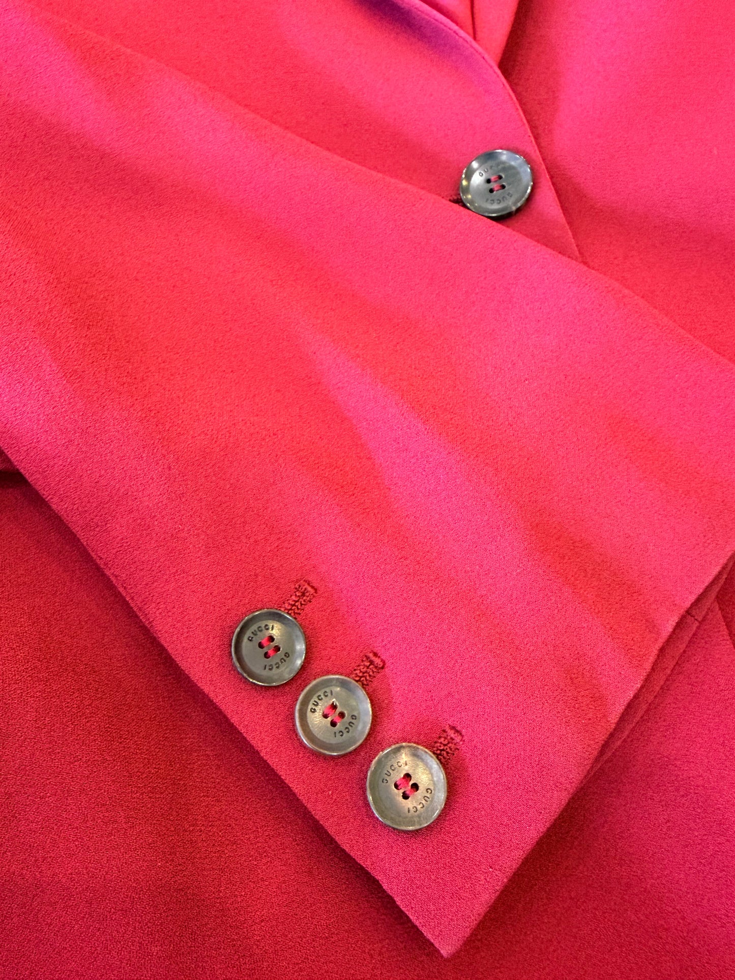 Gucci Burgundy Horsebit Detail Blazer - Size 46 (8 - 10)