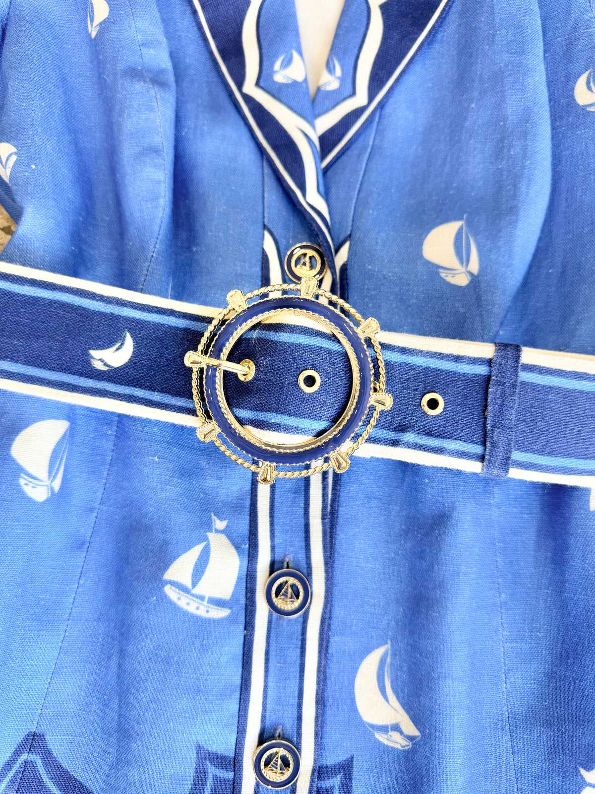 Zimmermann Blue High Tide Linen Shirtdress - Size 0 (6 - 8)