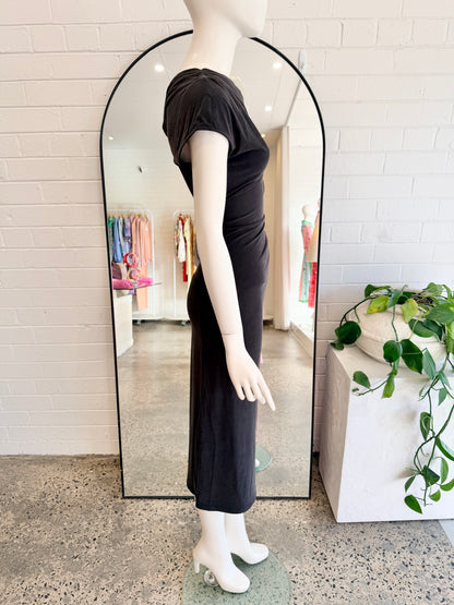 Dissh Black Rio Draped Maxi Dress - Size XS (6 - 8) - Pre-Loved Geelong