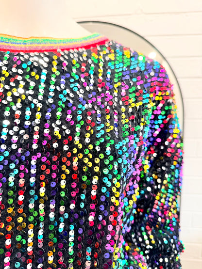 Frankie's Melbourne Sequin Disco Sweater - Size 10-12
