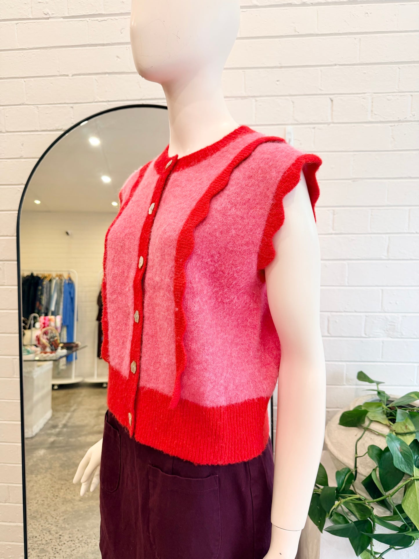 Gorman Pink and Red Sweethearts Knit Vest - Size 10
