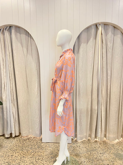 Kiik Luxe Blush Linen Shirt Dress