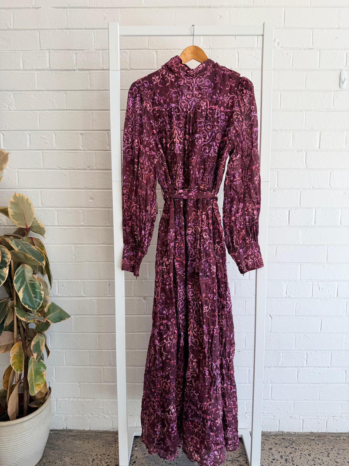 Kate Ford Plum Damask/Paisley Dress - Size 14 (US 4)