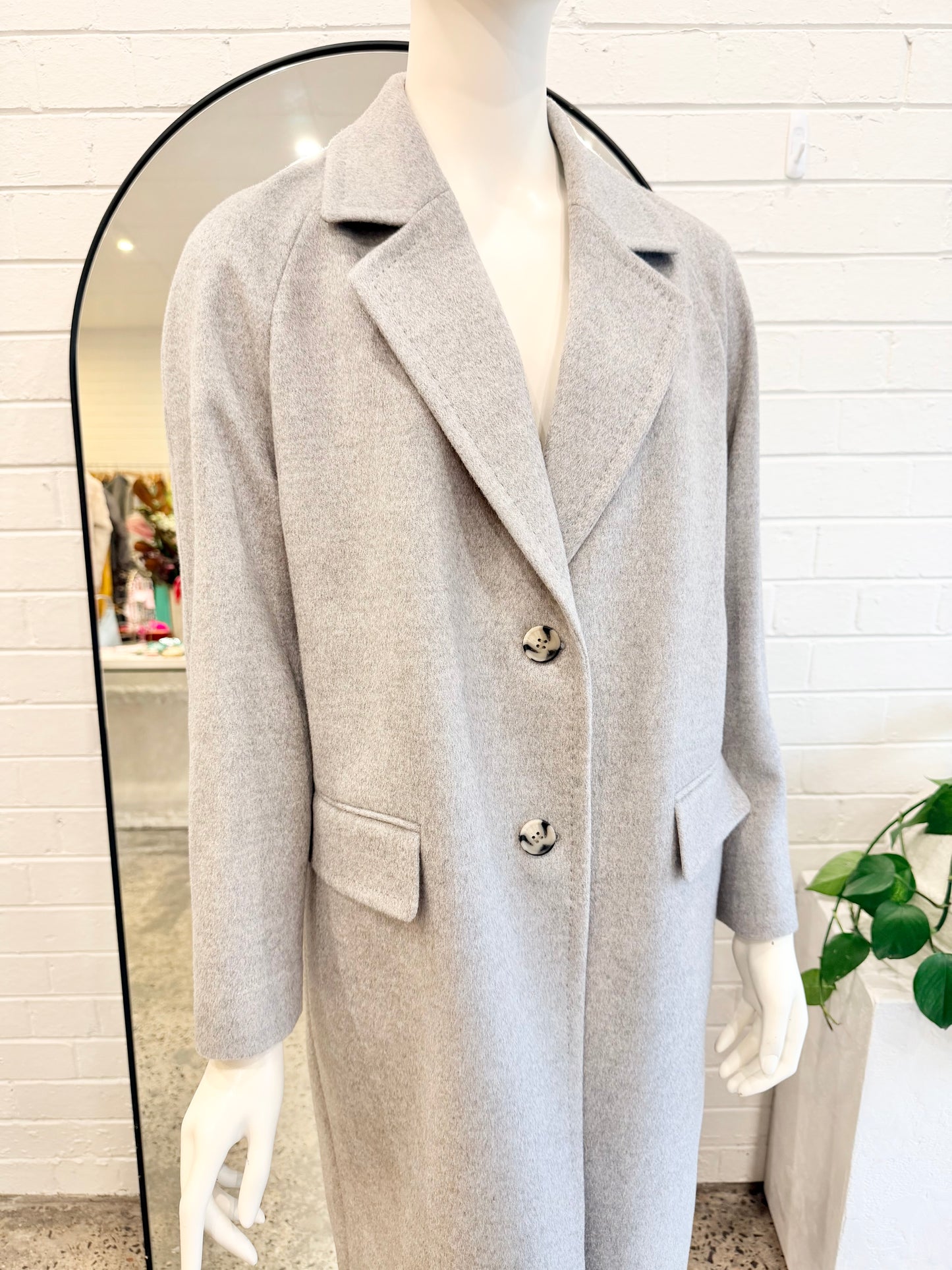 Cable Melbourne Grey Wool Anderson Coat - Size 8