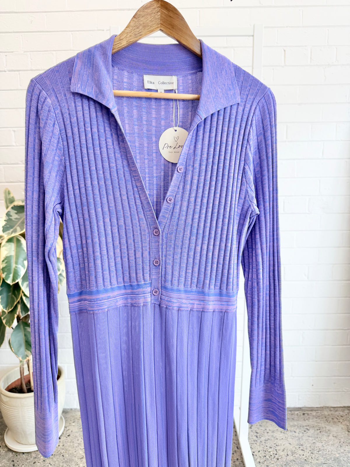 Elka Collective Lilac Almo Knit Maxi Dress - Size 12