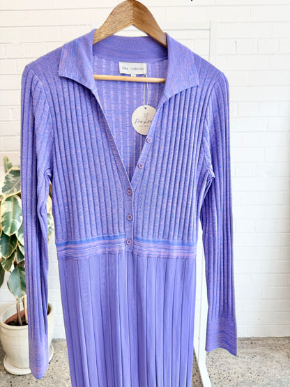 Elka Collective Lilac Almo Knit Maxi Dress - Size 12