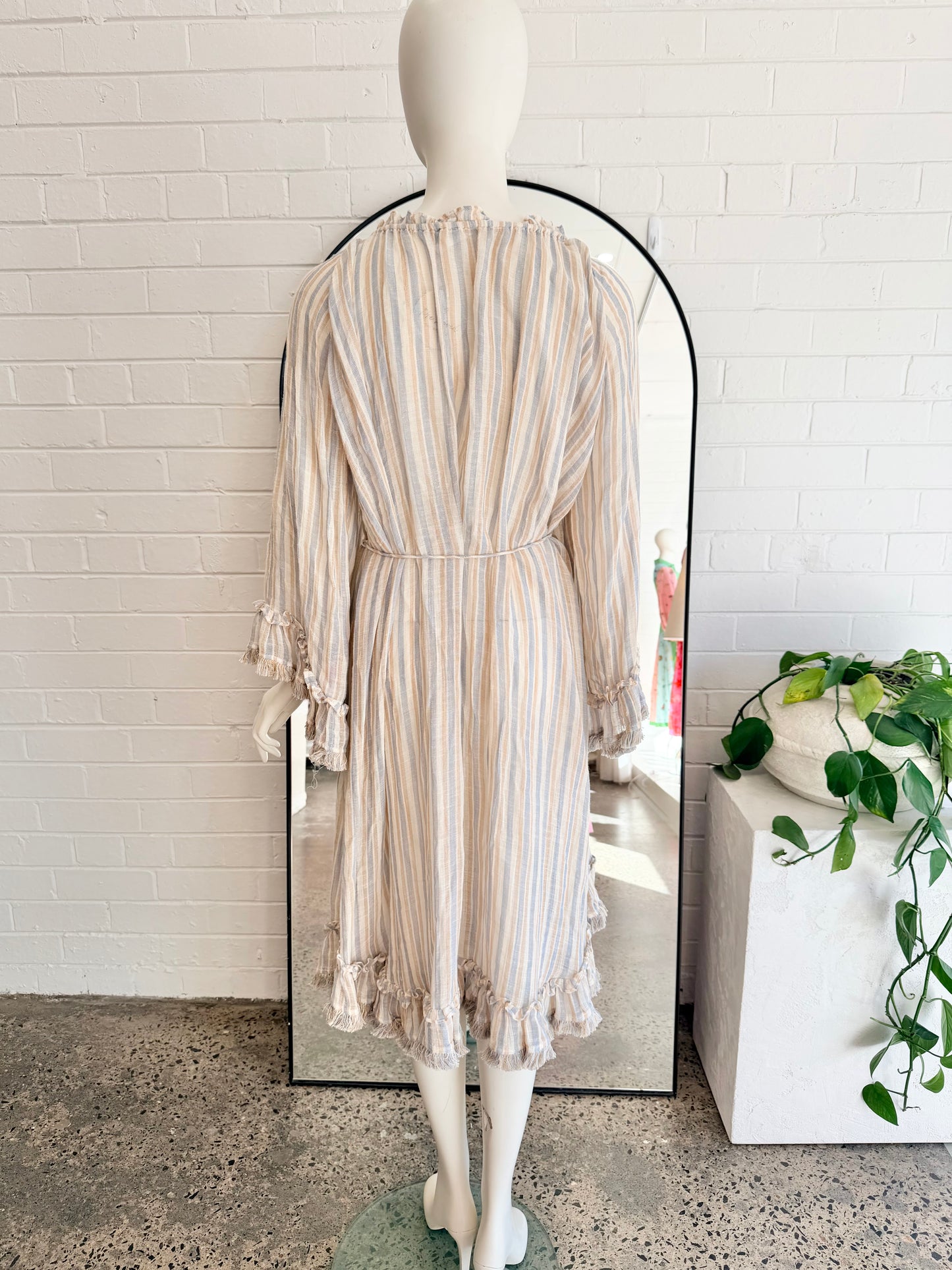 Zimmermann Meridian Flared Frill Midi Dress - Size 1 (8, oversized, up to 12)