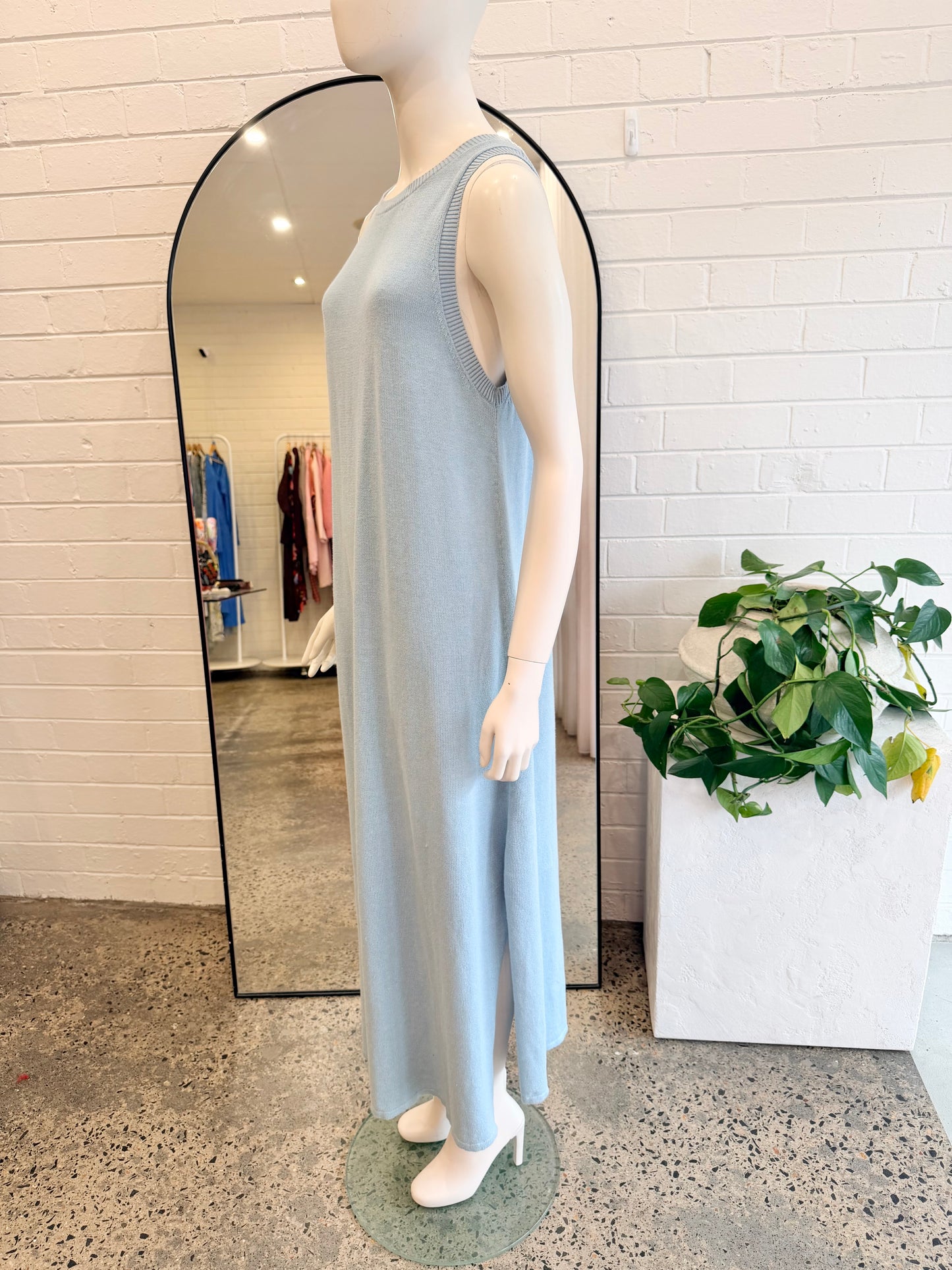Arcaa  Izi Organic Linen Cotton Maxi Dress in Sky - Size L (12)