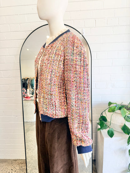 Kireina Abigail Tweed Bomber Jacket - Size M (10 - 12) - Pre-Loved Geelong 4