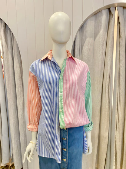 Shirty 'Boyfriend' Shirt in Bright Combo - Size S/M