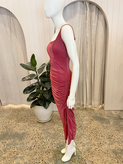 Popilush Metallic Midi Slip Dress - Size M (10)