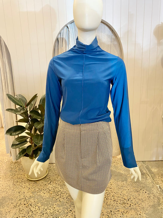 Ena Pelly 'Skye' Long Sleeve Top in Blue - Size 10