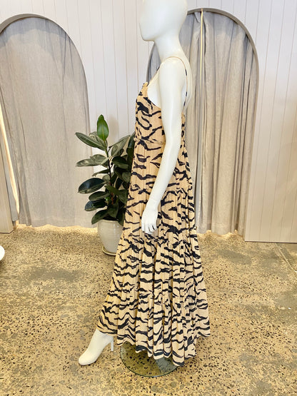 AJE Zebra Tired Maxi Dress - Size 6