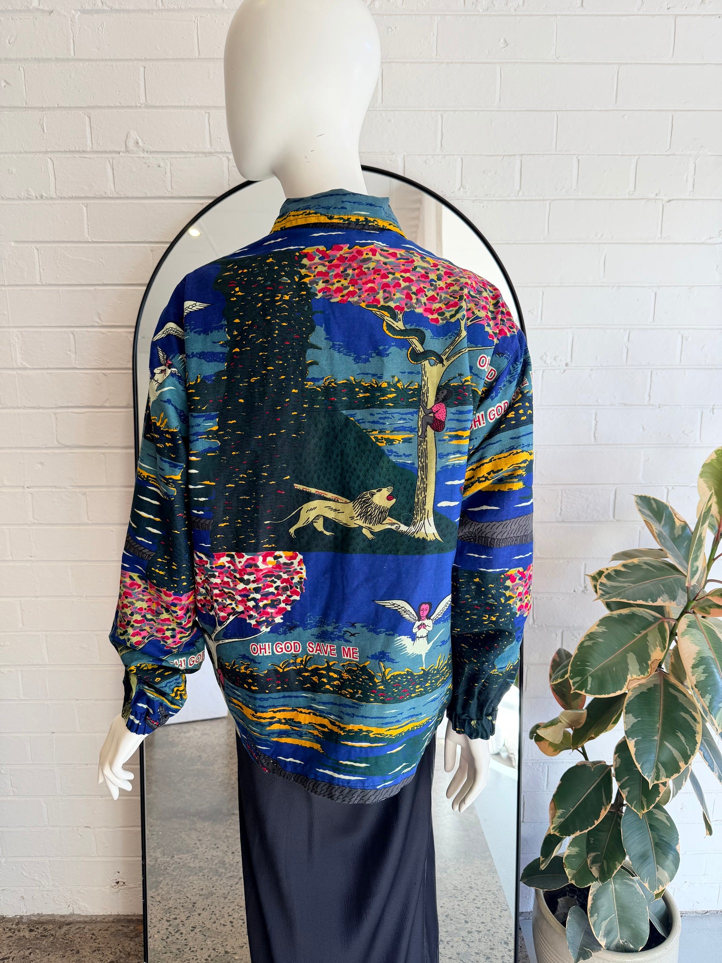 Yevu Blue and Green Print Jacket - Size M (8-12)
