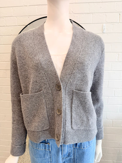 Oroton Wool Knit Cardigan in Grey - Size XS (8-10)