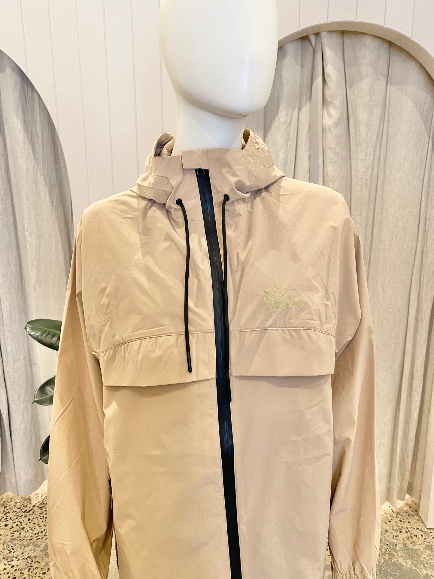 Burberry Equestrian Knight Hooded Parka Jacket - Size 10