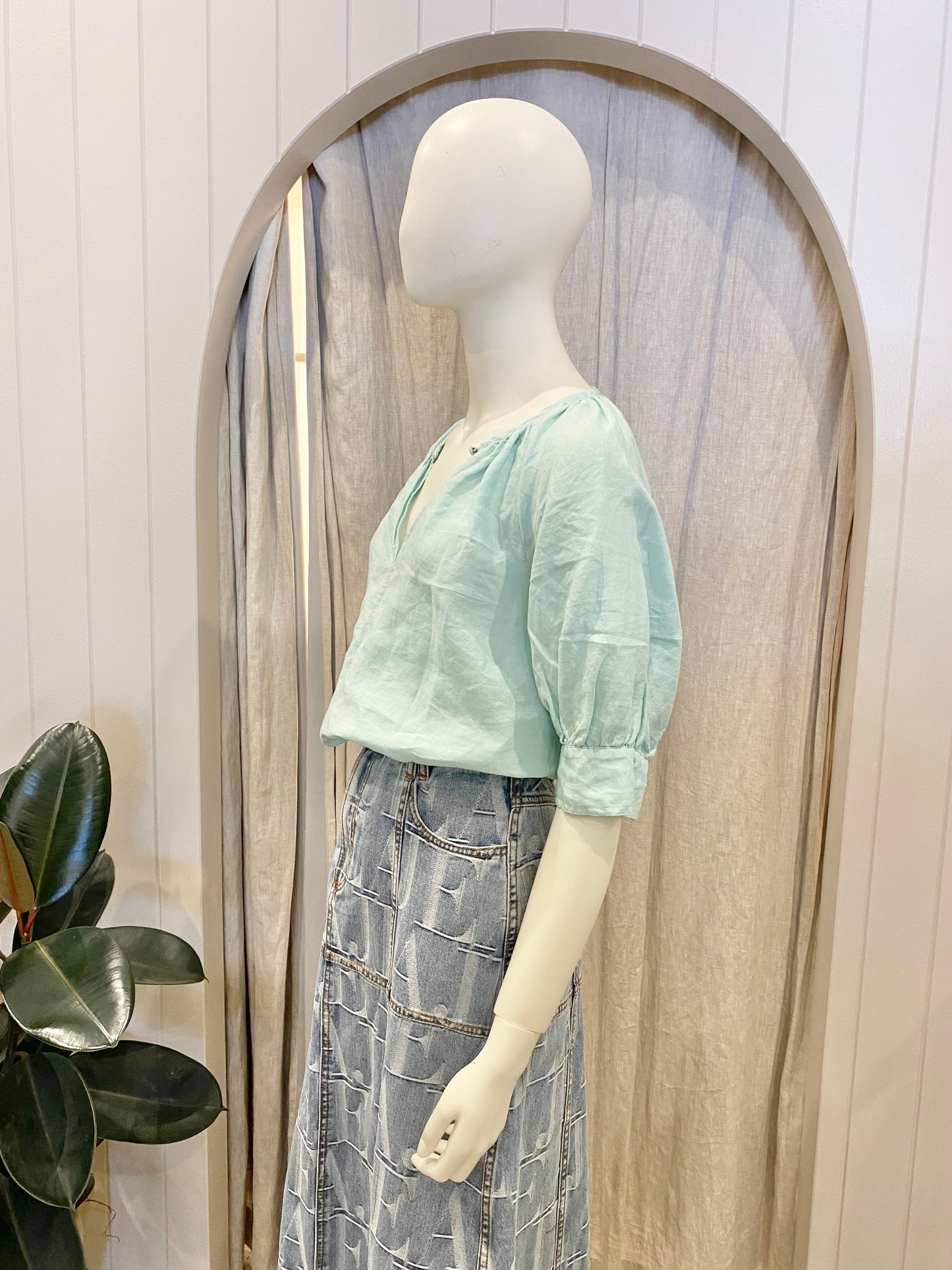 Country Road Mint Blouse - Size 10