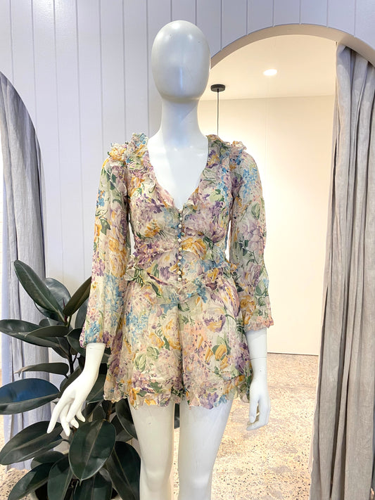 Zimmermann Ninety Six Flutter Playsuit - Size 0