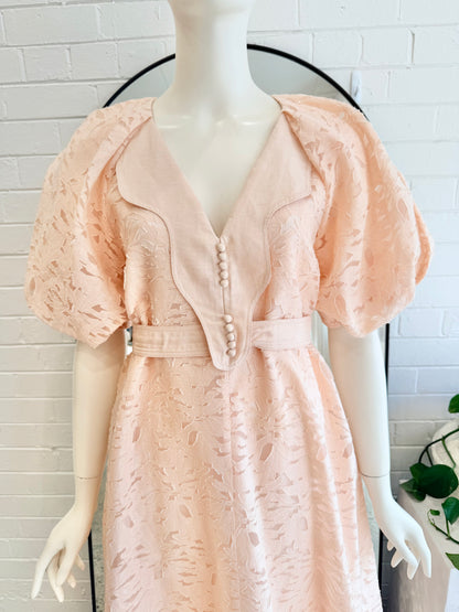 Acler Pink Floss Alfreda Midi Dress - Size 6 (au8)