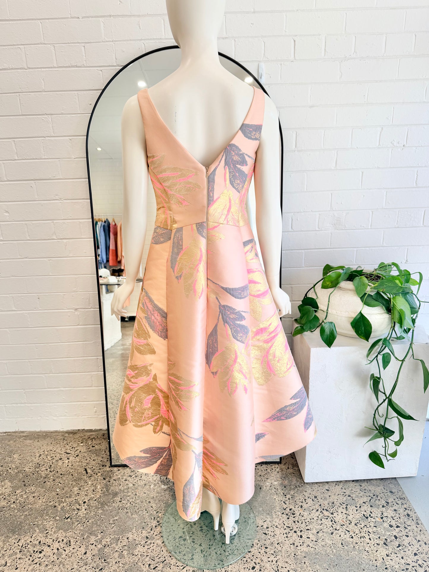 Coast Pink Rina Floral Jacquard Midi Dress - Size 12 - Pre-Loved Geelong 5