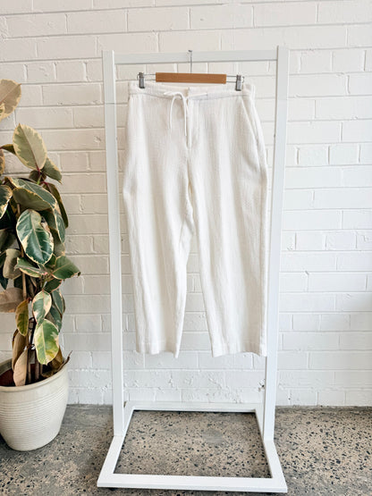 Essentiel Antwerp Textured Track Pants in White - Size 12