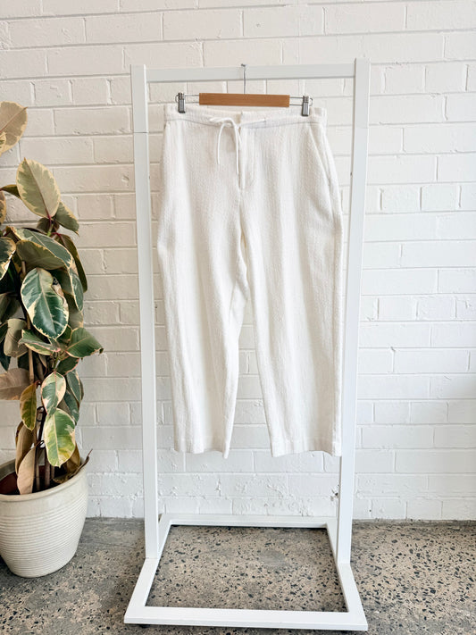 Essentiel Antwerp Textured Track Pants in White - Size 12
