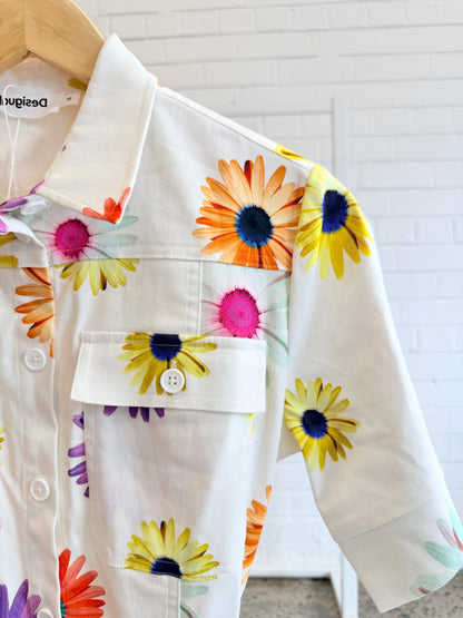 Desigual Chrisitan Floral Shirt Dress - Size M (10)