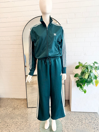 Adidas Dark Green Adicolour Classic Firebird Track Top - Size Small (8-10)