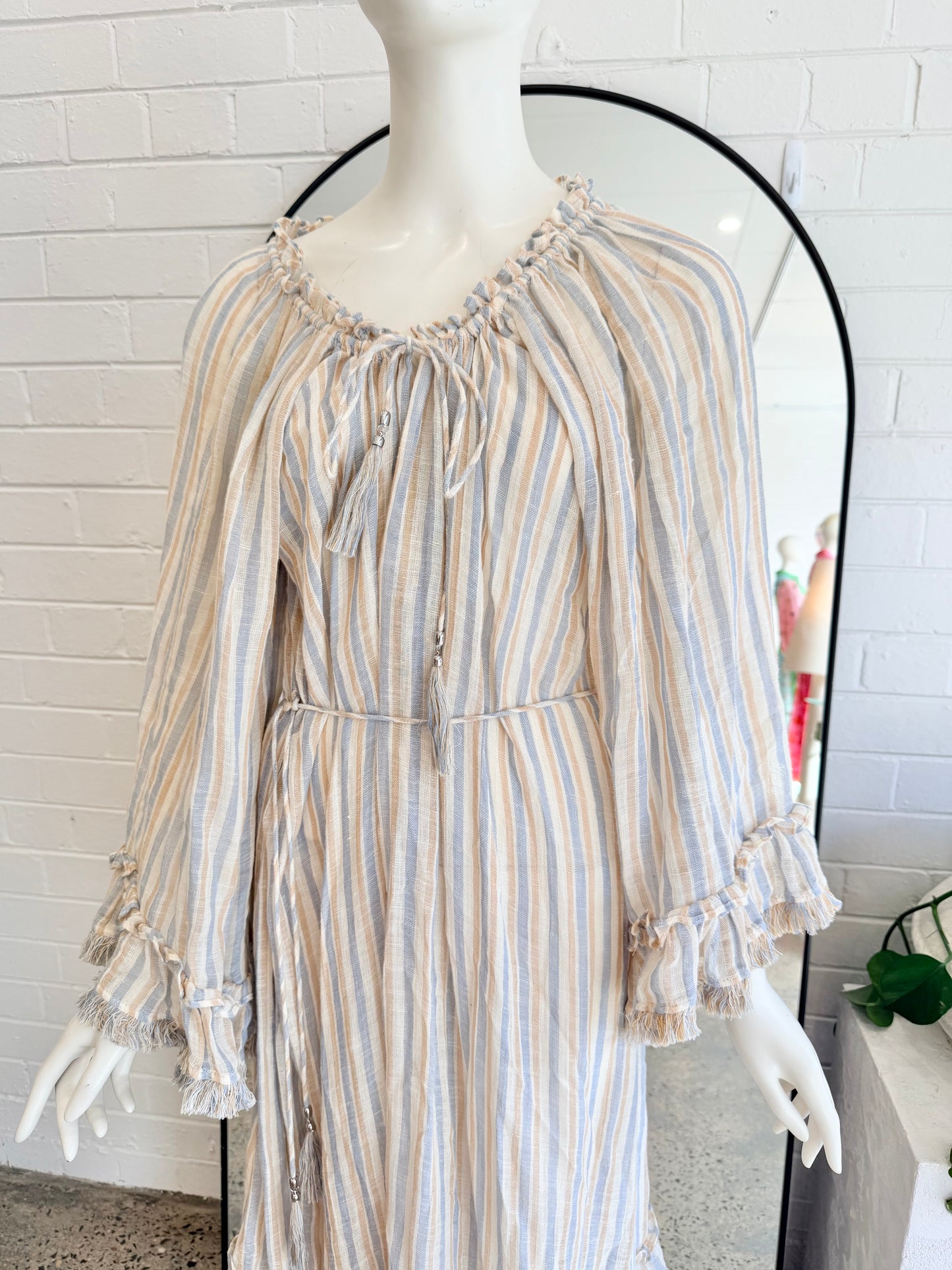 Zimmermann Meridian Flared Frill Midi Dress - Size 1 (8, oversized, up to 12)