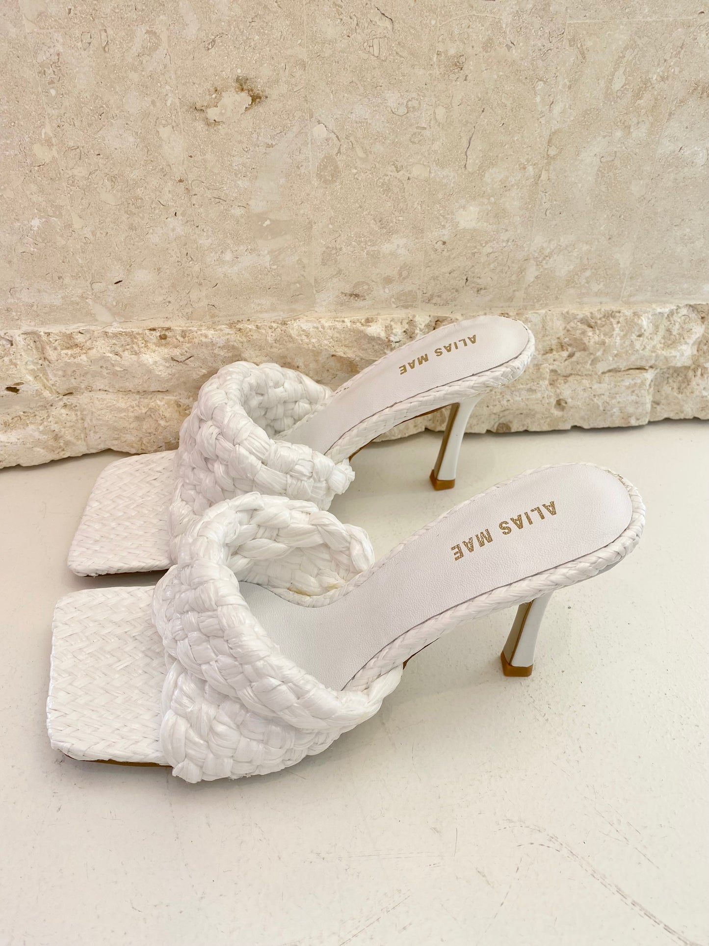 Alias Mae Woven Mules in White - Size 39