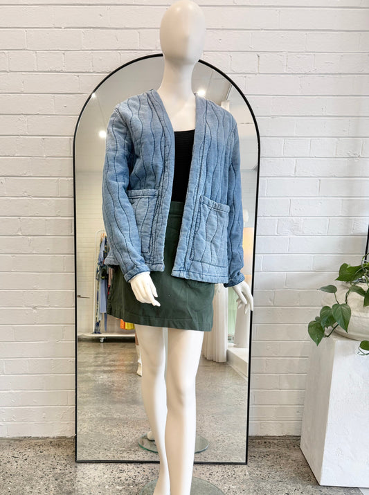 Ziggy and The Sun Denim Bilie Quilted Jacket - Size S (8 - 10)