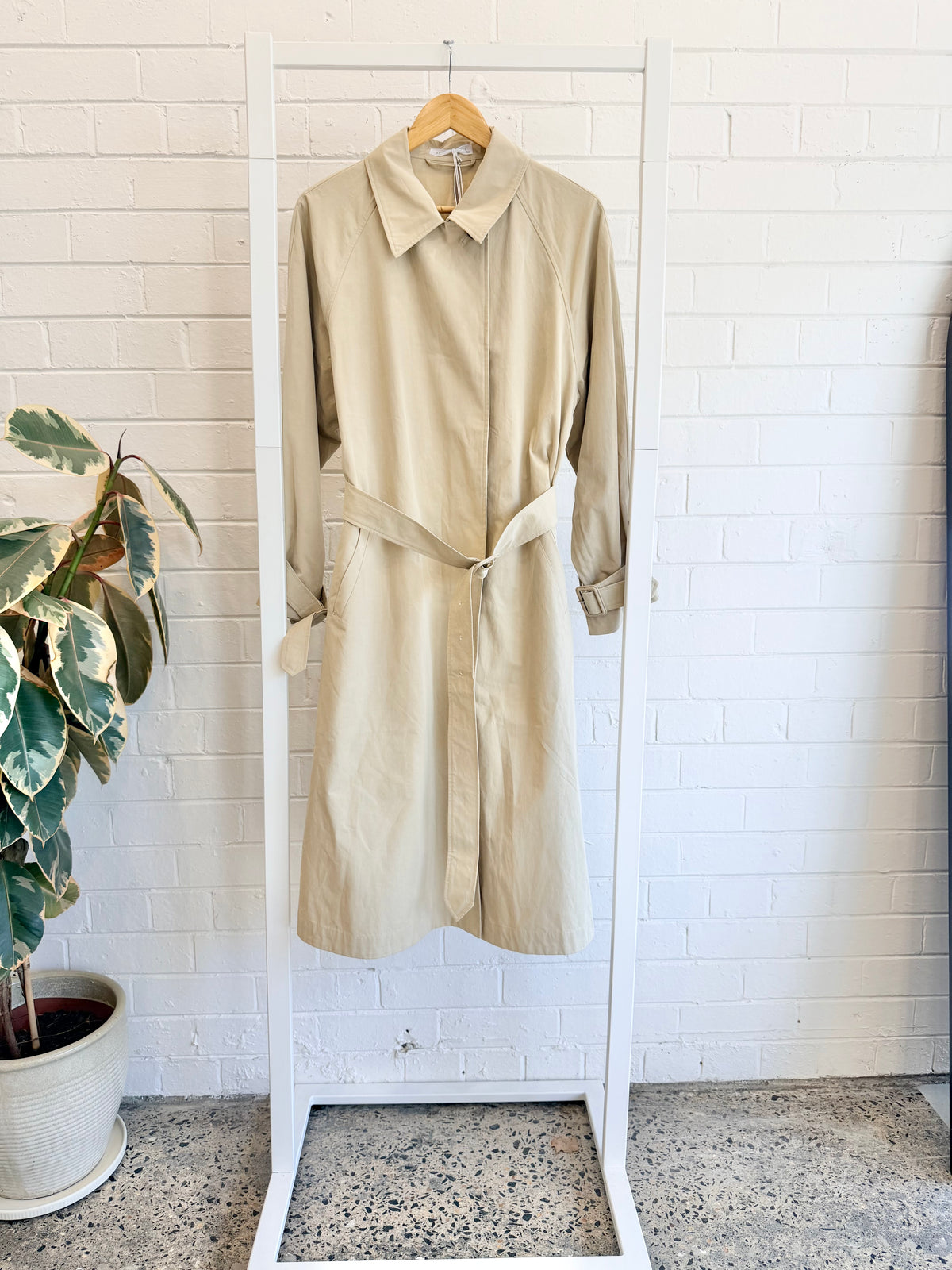Assembly Label Tan Alessandra Trench Coat - Size M/L (12 - 14)