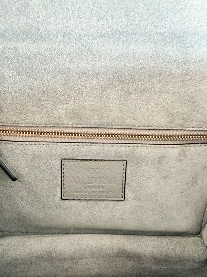 Valentino Light Grey Garavani Glam Lock Crossbody Bag - Size M