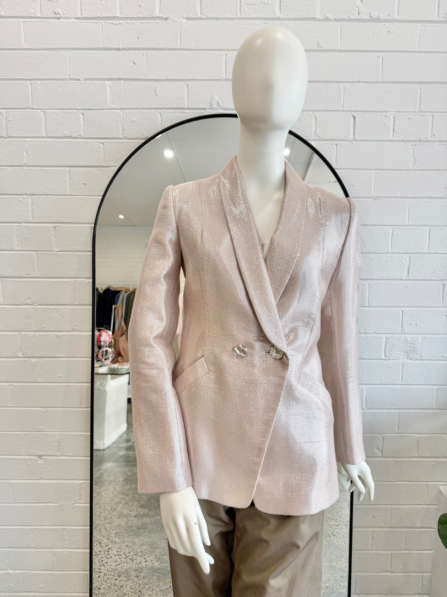 Sass & Bide 'Oasis' Blazer in Pink Metallic - Size 8