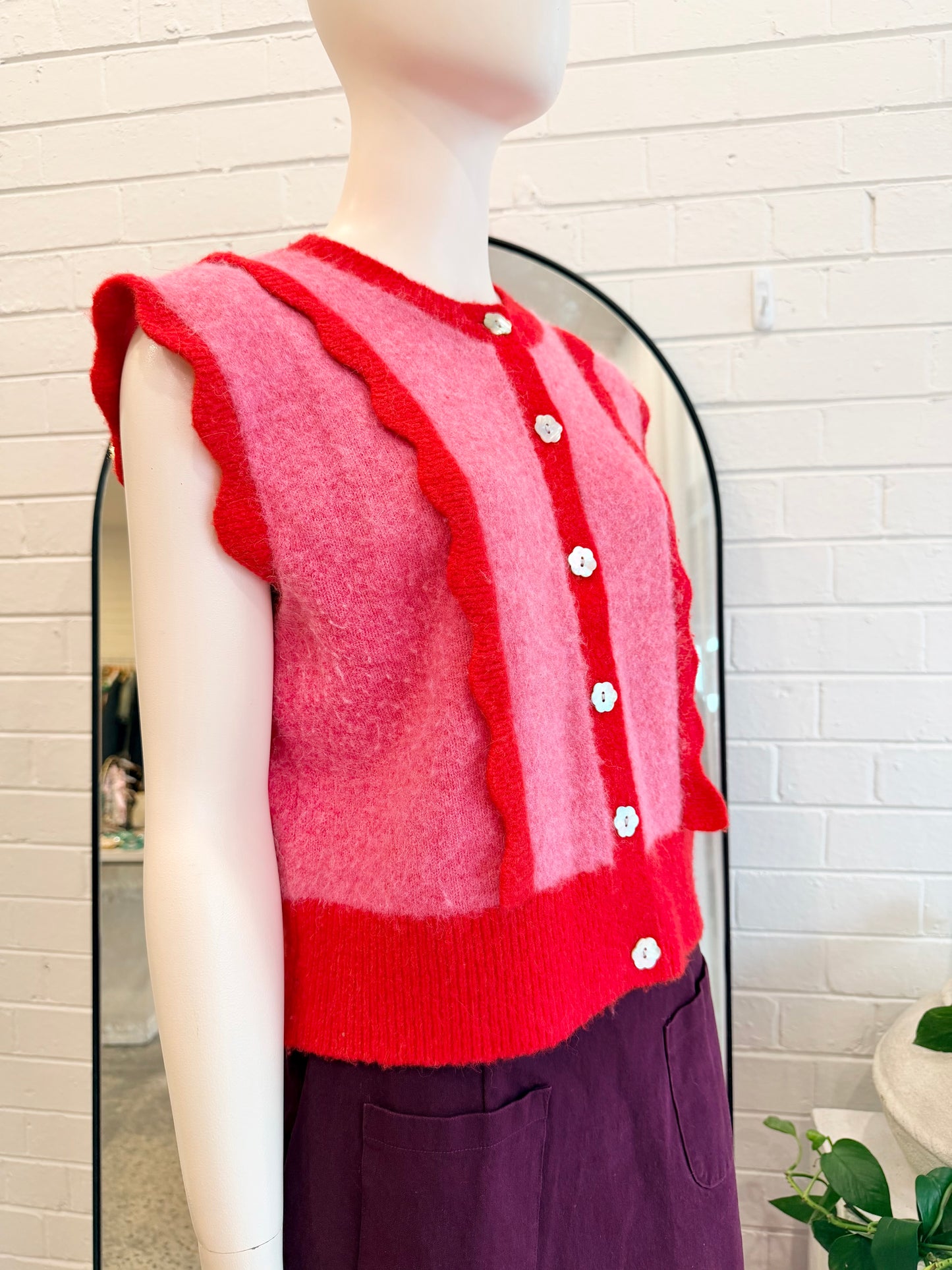 Gorman Pink and Red Sweethearts Knit Vest - Size 10
