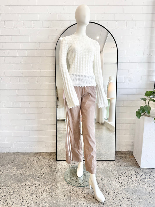 Kivari White Logan Knit Top - Size 8
