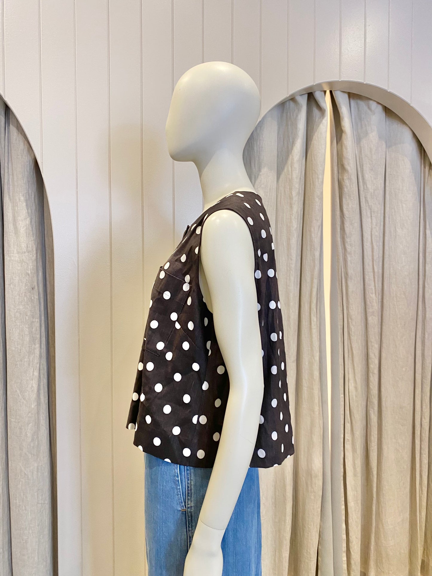Commonry Zoe Polka Dot Vest - Size 14