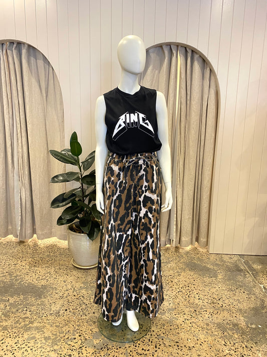 Aje Studio Sienna Leopard Print Denim Pants - Size 12