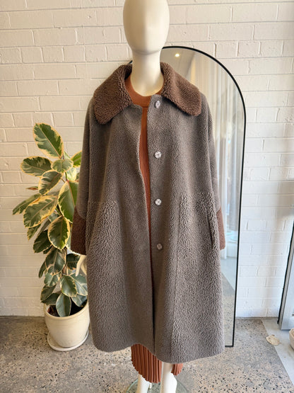 Unreal Fur Furever Chic Faux Shearling Coat - Size XL (14)